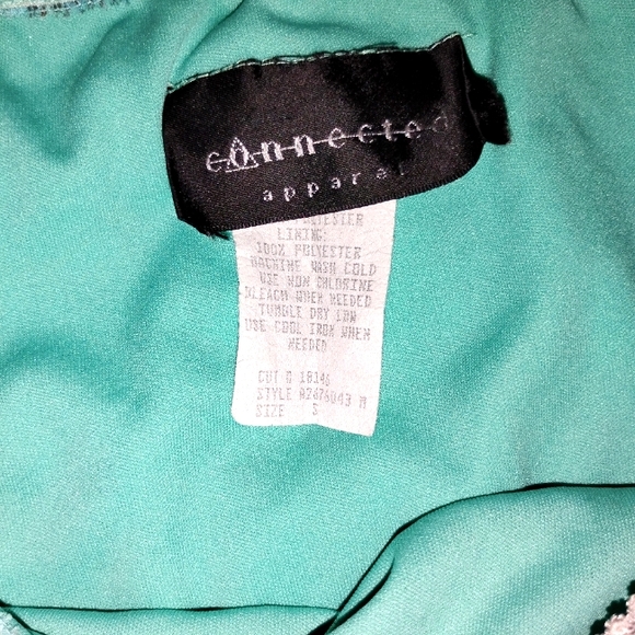 EUC Aqua Colored Floral Artsy Print Knee Length Skirt Flowy Spring Summer - Picture 3 of 4